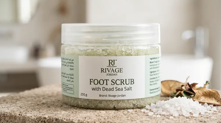 Foot scrub with Dead Sea salt, 250 g jar