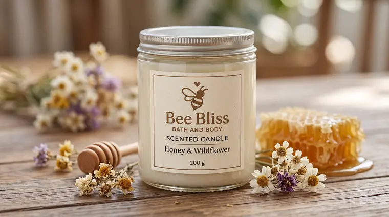 Scented candle in glass jar, 200 g